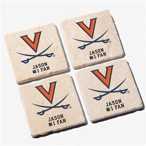 NCAA Virginia Commonwealth University Rams Personalized Tumbled Stone Coaster Set - 34667