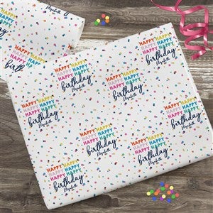 Happy Happy Birthday Personalized Wrapping Paper Roll