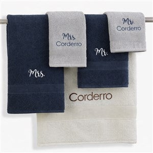Mr. & Mrs. Embroidered Luxury Cotton Bath Towel