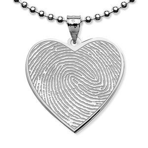 Custom Memorial Heart Fingerprint Pendant