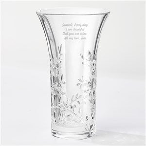 Vera Wang Crystal Leaf Vase Engraved Just for Her - 41609
