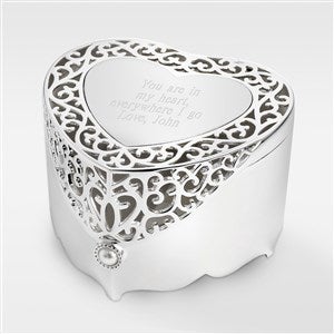 Engraved Scroll Heart Keepsake Box for Her - 41883