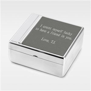 Engraved Silver and Gunmetal Keepsake Box for Him  - 41890