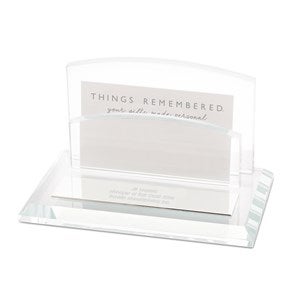 Engraved Glass Business Card Holder - 42135