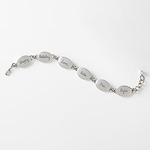 Engraved Linked Birthday Bracelet