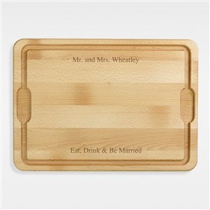Engraved Wedding Maple Wood Cutting Board - 12x17