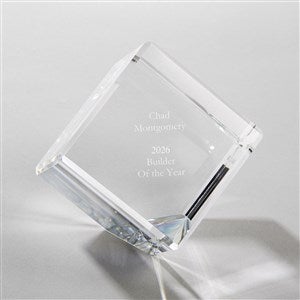 Engraved Recognition Crystal Cube Paperweight - 43574 Engraved Recognition Crystal Cube Paperweight - 43574