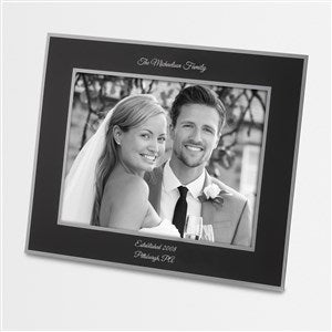 Wedding Engraved Flat Iron Black Picture Frame - Horizontal 8x10