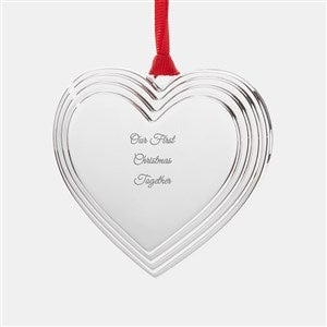 Engraved Silver Heart Locket Ornament - 45398