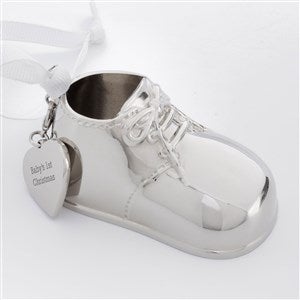 Engraved Silver Baby Bootie Metal Ornament - 45403 Engraved Silver Baby Bootie Metal Ornament - 45403