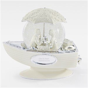 Engraved Together Forever Love Boat Snow Globe