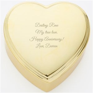 Engraved Gold Heart Keepsake Box - 45998 Engraved Gold Heart Keepsake Box - 45998