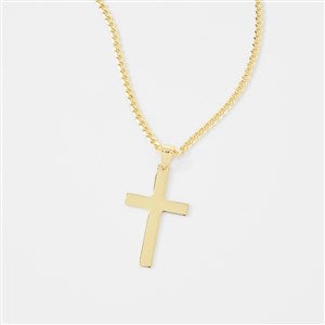 Engraved Gold Cross Necklace - 46092
