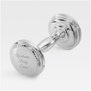 Engraved Silver Beaded Baby Rattle - 46174
