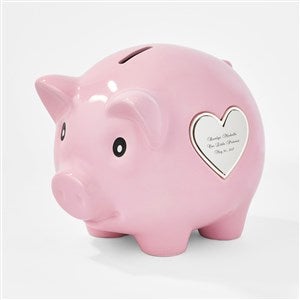 Engraved Ceramic Piggy Bank in Pink - 47549 Engraved Ceramic Piggy Bank in Pink - 47549