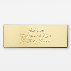 Engraved Gold Satin Plate- 3"Long by 1"Tall      - 47861