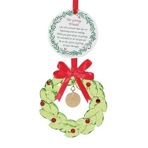 Engraved Giving Wreath Ornament   - 50341