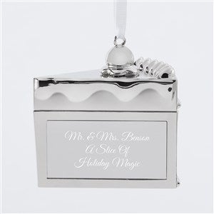 Kittenish Engraved Cake Slice Ornament
