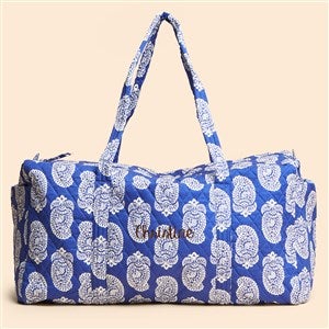 Vera Bradley Embroidered Iconic Paisley Deep Original Duffel-Ultramarine