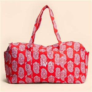 Vera Bradley Embroidered Large Original Duffel Iconic Paisley Goji Berry Red