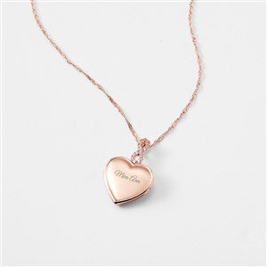 Kittenish Engraved Rose Gold Infinity Bail Heart Locket - 52313 Kittenish Engraved Rose Gold Infinity Bail Heart Locket - 52313