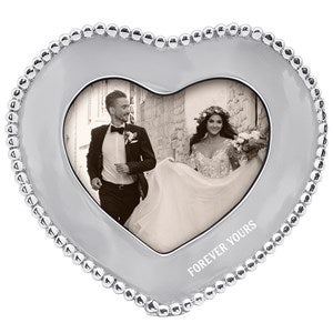 Engraved Mariposa 4x6 Beaded Heart Frame