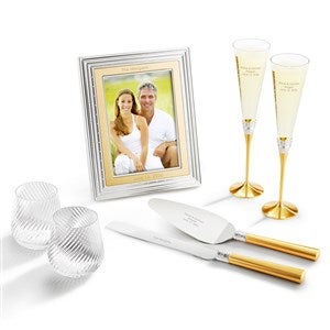 Exclusive Vera Wang With Love Gold Flute, Servers  5x7 Frame Gift Set  - 54998