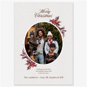 Festive Florals Holiday Personalized Photo Card - 55542D