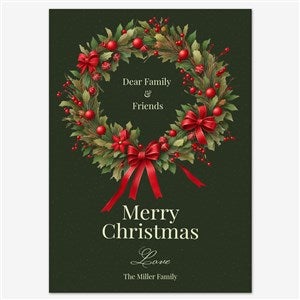 Wreath of Joy Personalized Holiday Card - 55568D