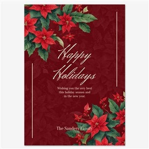 Holiday Blossoms Personalized Holiday Card - 55570D