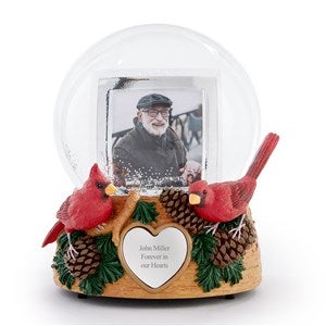 Engraved Cardinal Photo Snow Globe   - 56523