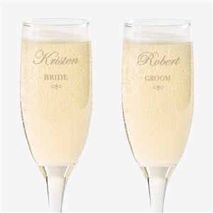 Wedding Couple Personalized Champagne Flute Set