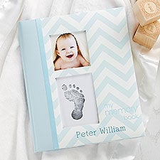 Blue Chevron Personalized Baby Book - 30096