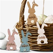 Easter Bunny Personalized Wooden Easter Basket Tags - 30253