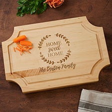 Maple Leaf Personalized Home Sweet Home Scalloped Cutting Board - 30473D