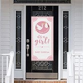 It's A Girl Baby Announcement Personalized Door Banner - 30896