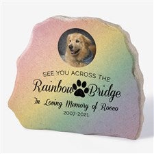 Rainbow Bridge Pet Memorial Personalized Photo Garden Stone - 31118