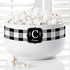Black & White Buffalo Check Personalized Bowl - 31291