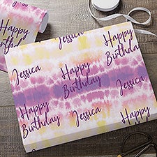 Pastel Tie Dye Personalized Wrapping Paper - 31560