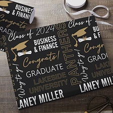 All About The Grad Personalized Wrapping Paper - 31791