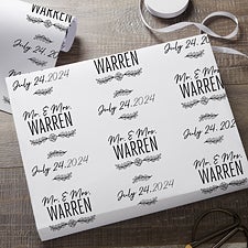 Sketched Laurel Wedding Personalized Wrapping Paper - 31793