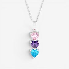 Custom Heart Birthstone Necklace - 31857D