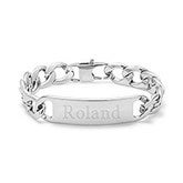 Engraved Men's Stainless Steel Curb Link ID Bracelet - 31863D