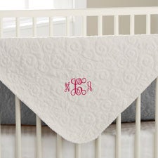 Baby Monogram Embroidered Quilted Baby Blankets - 31947