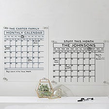 Personalized Clear Acrylic Monthly Wall Calendar - 32332