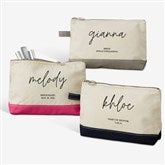 Drawn Together By Love Personalized Bridesmaid Makeup Bags - 32373