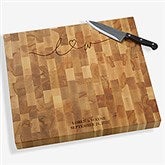 Drawn Together By Love Personalized Butcher Block Cutting Board - 32383