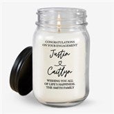 Drawn Together By Love Personalized Engagement Candle Jar - 32411