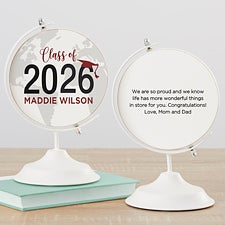 Classic Graduation Personalized Wooden Decorative Globe  - 32653