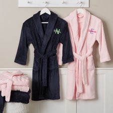 Playful Name Embroidered Kids Fleece Robes - 32776